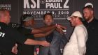 YouTubers KSI (L) and Logan Paul fight in LA this weekend. Photograph: Victor Decolongon/Getty