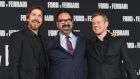 Christian Bale, James Mangold, and Matt Damon attend the Premiere of Le Mans ’66 in Hollywood. Photograph: Kevin Winter/Getty Images