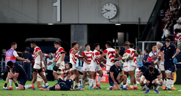 Scotland were knocked out of the Rugby World Cup by hosts Japan. Photograph: Craig Mercer/Inpho