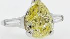 Rare fancy yellow diamond (4.01ct) VS2 with no flourescence fetched  €45,000- 75,000 at Matthews auction