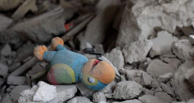 A toy lies amongst the rubble of a building destroyed by a reported Russian air strike on  al-Barra in  Idlib province on November 15th. Photograph: Omar Haj Kadour/AFP via Getty Images