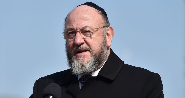  UK Chief Rabbi Ephraim Mirvis has criticised Labour leader Jeremy Corbyn for lack of actions against anti-Semitism in the party. Photograph: Hannah McKay/EPA