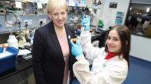 Minister for  Innovation Heather Humphreys  with Lucia Garcia, postdoc research fellow,  UCD