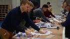 Votes in the Dublin Mid-West byelection being counted at Adamstown Community Centre in Lucan. Photograph: Alan Betson