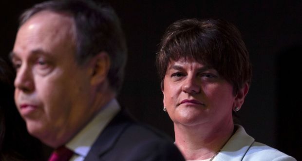 The unpublished report into the Renewable Heating Initiative scandal hangs over DUP leader Arlene Foster, while deputy leader Nigel Dodds faces a challenge for his North Belfast seat. Photograph: Charles McQuillan/Getty