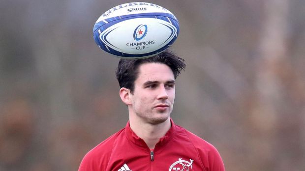 Joey Carbery at Munster training in Limerick on Tuesday. Photograph: Bryan Keane/Inpho