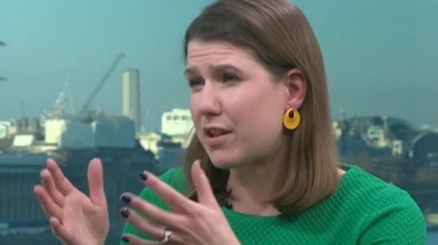 Liberal Democrat leader Jo Swinson speaking with with Andrew Neil during a BBC interview. Photograph: BBC/Press Association