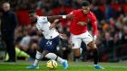 Marcus Rashford’s second goal against Tottenham on Wednesday night was, in many ways, a distillation of everything he does best. Photograph:  Martin Rickett/PA Wire.