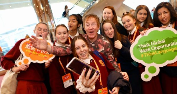Secondary school students at the Languages Connect event at the Convention Centre in Dublin on Friday. 