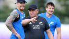 The new head coach of the All Blacks, Ian Foster, during a New Zealand training session in Japan. Photograph: Hannah Peters/Getty Images