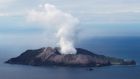 An aerial view of White Island, where a military team hopes to recover the bodies of eight people believed to have been killed when the volcano erupted. Photograph: Reuters 