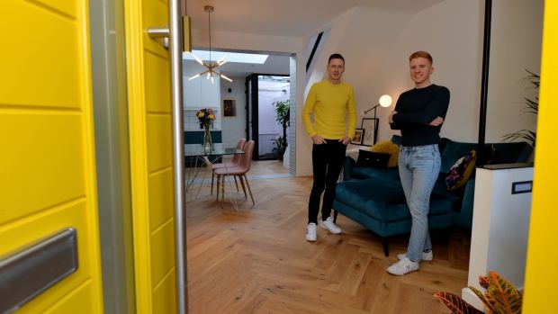 ‘We wanted the house to be a little bit different from others on the street, hence the big yellow door.’ The Photograph: Alan Betson / The Irish Times
