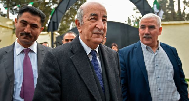 Abdelmadjid Tebboune, who was declared the winner of  Algeria’s presidential election on Friday. Photograph:  Ryad Kramdi/AFP via Getty Images