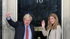 Prime minister Boris Johnson and his girlfriend Carrie Symonds arriving in Downing Street on Friday after the Conservative Party won an electoral landslide.  Photograph:  Yui Mok/PA Wire