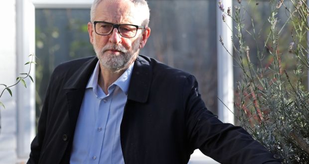 Labour Party leader Jeremy Corbyn leaves his home in Islington, north London. Photograph: PA 
