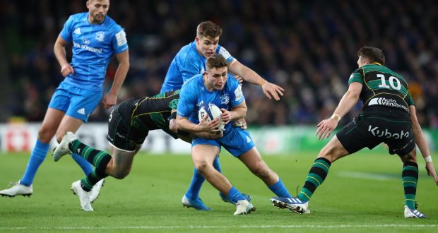  Jordan Larmour:  further proof that Ireland should have built their attack around him  in 2019 was evident throughout his stunning performance against Northampton. Photograph:    Michael Steele/Getty Images)