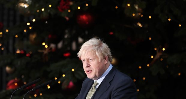 British prime minister Boris Johnson makes a statement in Downing Street  on December 13th,  in London, England. Photograph: Dan Kitwood/Getty Images
