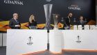 The Europa League fround of 32 draw ceremony in Nyon. Photograph: Getty Images