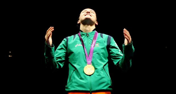  Katie Taylor   celebrates winning her gold  medal at the  London 2012 Olympic Games. Photograph: Scott Heavey/Getty Images