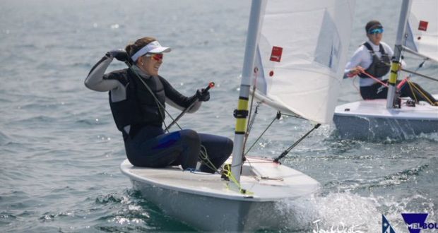 Annalise Murphy competing at the Australian Laser Radial National Championships in Melbourne. Photograph: John West/Sail Melbourne