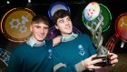 Cormac Harris and Alan O’Sullivan (16) from Coláiste Choilm, Cork, whose project won them this year’s title of BT Young Scientists of the Year.  Photograph: Chris Bellew/ Fennell Photography 2020