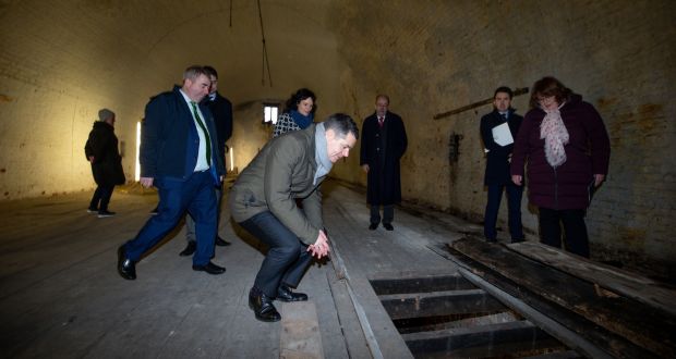 Minister for Finance  Paschal Donohoe and junior minister Kevin ‘Boxer’ Moran at the Magazine Fort in Dublin’s Phoenix Park. Photograph: Tom Honan/The Irish Times