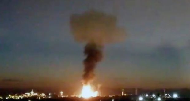An explosion took place at a chemical factory in northeastern Spain. Photograph: Laura_presicce via AP