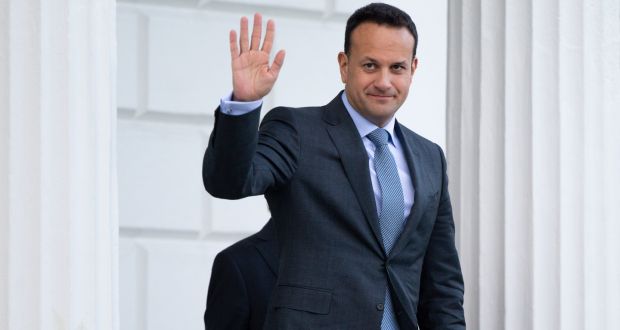 “The Taoiseach could have made his announcement indoors, but the imposing backdrop of Government Buildings was the perfect setting for a man being packaged in this election as a European statesman with proven leadership credentials on the international stage.” Photograph: Tom Honan 