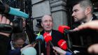 Minister for Transport, Tourism and Sport Shane Ross addresses the media after a meeting with Uefa officials in Dublin. Photograph: ©INPHO/Morgan Treacy