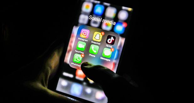 TikTok, seen here as one of the social media apps on a smartphone, has amassed 90,000 daily Irish users aged 15-plus, says Ipsos MRBI. Photograph: Peter Byrne/PA Wire 