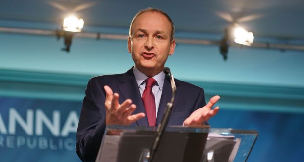 Fianna Fáil leader Micheál Martin at the party’s opening press conference of the general election campaign in Dublin on Wednesday. Photograph: Fran Veale/The Irish Times.