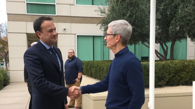 Taoiseach Leo Varadkar meeting Apple’s Tim Cook in November 2017. File photograph: Suzanne Lynch