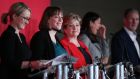 Left to right: Rebecca Long-Bailey, Jess Phillips, Emily Thornberry, Lisa Nandy and Keir Starmer during the Labour leadership husting at the ACC Liverpool. Photograph: PA 