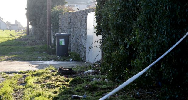 The crime scene at Rathmullen Park in Drogheda, Co Louth, where it is believed teenager Keane Mulready-Woods was murdered. Photograph: Alan Betson 