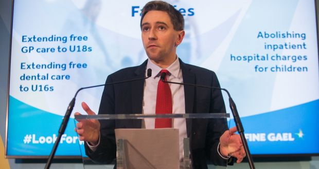  Minister for Health Simon Harris at the launch of Fine Gael’s new health measures in Dublin. Photograph :Gareth Chaney/Collins