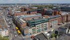 An aerial view of 4  and 5 Harcourt Centre. The property is located at the heart of Dublin’s CBD. 