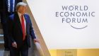 US president Donald Trump at the World Economic Forum (WEF) annual meeting in Davos, Switzerland on Tuesday.  Photograph: Fabrice Coffrini/AFP via Getty Images