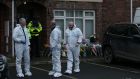 The scene  outside the house in Newcastle, Co Dublin, where the three McGinley children were found last Friday.  Photograph:  Stephen Colllins/Collins Photos
