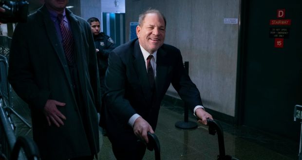 Harvey Weinstein arrives for his trial on Tuesday,  in New York, US. Photograph: AP Photo/Craig Ruttle