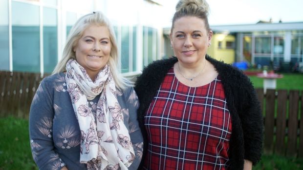 Tracy Harrison and Alison Blayney of Kilcooley Women’s Centre in Bangor. Blayney says younger loyalists who are active on social media are “hopping mad” and feel “hugely betrayed” over the Brexit deal. Photograph: Enda O’Dowd
