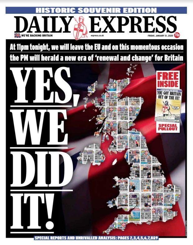 Brexit Day: 'Our time has – what the UK papers say