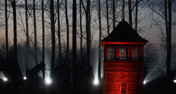  A guard tower at the Auschwitz-Birkenau concentration camp. Photograph: Omar Marques/Getty Images