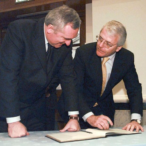 The British government was concerned about Bertie Ahern (left) becoming taoiseach after the 1997 general election. File photograph: Kyran O’Brien/PA