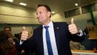  Taoiseach Leo Varadkar pictured after he got elected on the fifth count in Dublin West. Photograph: Tom Honan/The Irish Times.