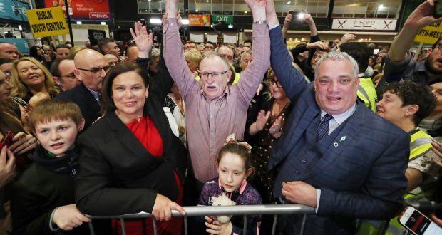 Sinn Féin’s Dessie Ellis after he was elected  in Dublin North West. Photograph: Niall Carson/PA
