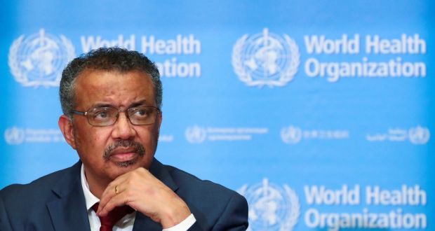 Director-general of the World Health Organization Tedros Adhanom Ghebreyesus at a news conference in Geneva on  February 6th. Photograph: Denis Balibouse/Reuters