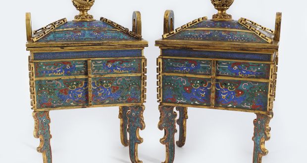 Lot 108, a pair of enamel censers €8,000–€12,000 at Sheppard’s 