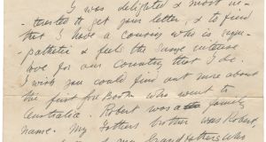 Constance Markievic’s letter  to her  cousin Eva Mary Cumming in Australia