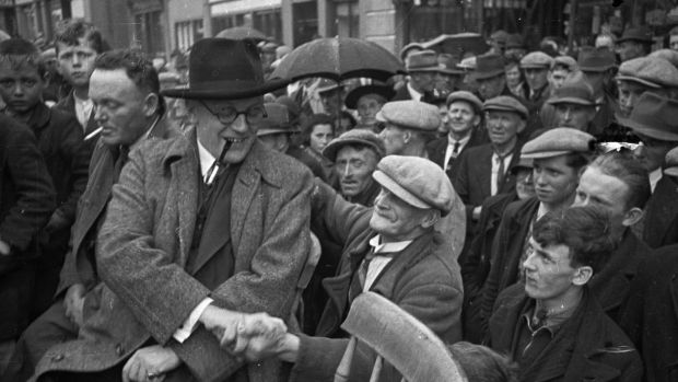 July 10, 1943: James M Dillon (left) is congratulated on his election as an independent in Monaghan.  Photograph: Haywood Magee / Picture Post / Getty Images