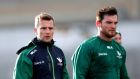 Jack Carty with Tom Daly: outhalf Carty will renew his formidable partnership with scrumhalf Kieron Marmion against Cardiff at the Sportsground. Connacht Photograph: James Crombie/Inpho